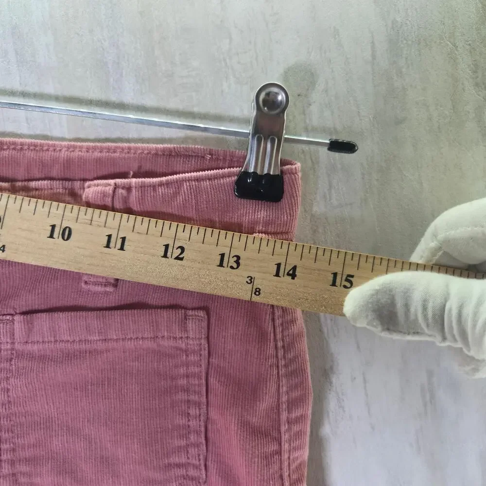 Gymboree Pants Girls 12 Pink Corduroy Khakis Zip Pockets Casual Straight Leg
